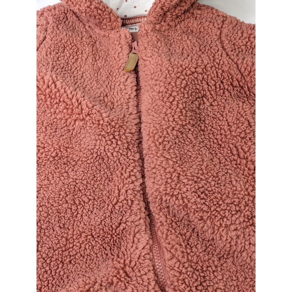 Carters Hooded One Piece Pram Suit Snuggle Bodysuit Sherpa Sz 3M - Picture 3 of 10